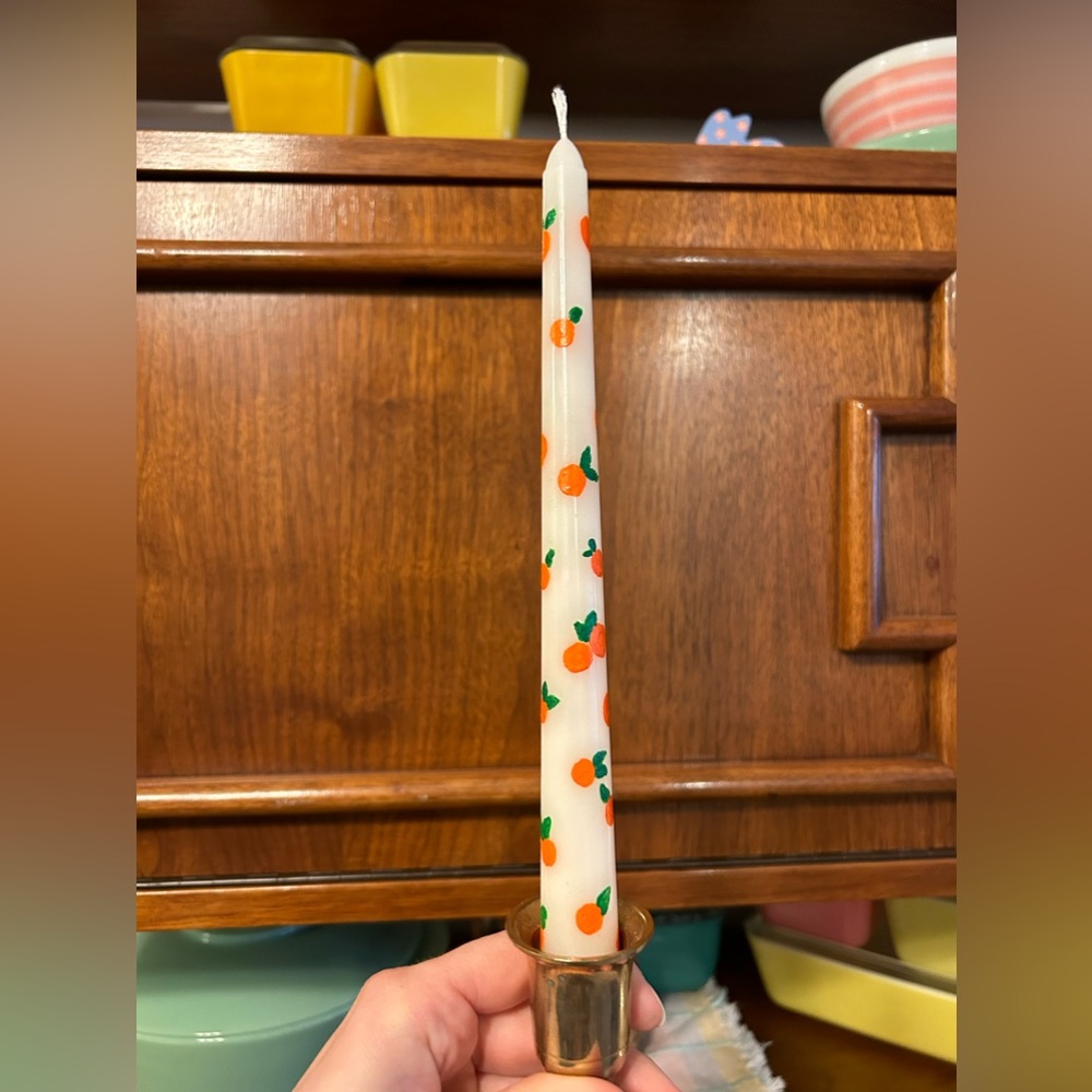 Hand Painted Candlesticks 🕯️- Oranges 🍊 - Picture 3 of 4